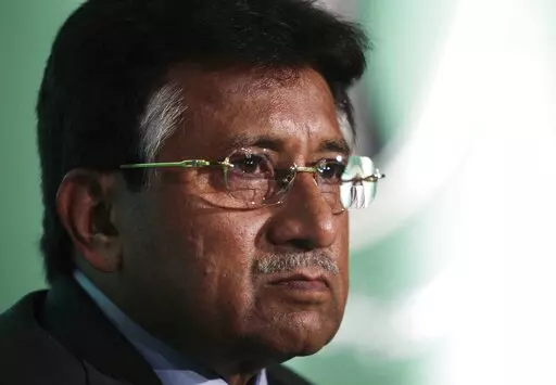 Pervez Musharraf, the former President of Pakistan, talks during the launch of his new political party, the "All Pakistan Muslim League" in central London on Oct. 1, 2010. An official said Sunday, Feb. 5, 2023, Gen. Pervez Musharraf, Pakistan military ruler who backed US war in Afghanistan after 9/11, has died. (AP Photo/Lefteris Pitarakis, File)