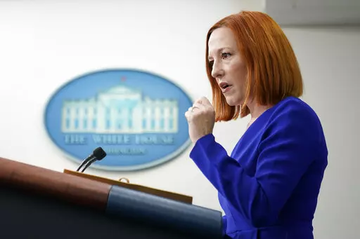 White House press secretary Jen Psaki speaks during a press briefing at the White House, Friday, April 1, 2022, in Washington. (AP Photo/Patrick Semansky)