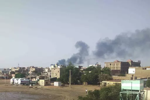 Smoke rises over Khartoum, Sudan, Friday, June 23, 2023. Cashes between warring factions resumed in Sudan's capital and a neighboring city after a three-day cease-fire expired(AP Photo)