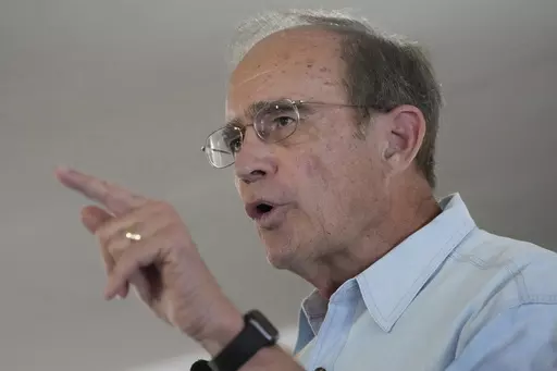 Republican Lt. Gov. Delbert Hosemann addresses the crowd at the Neshoba County Fair in Philadelphia, Miss., Wednesday, July 26, 2023. Hosemann seeks reelection, but first must obtain his party's nomination for lieutenant governor in the party primary, Aug. 8. (AP Photo/Rogelio V. Solis)