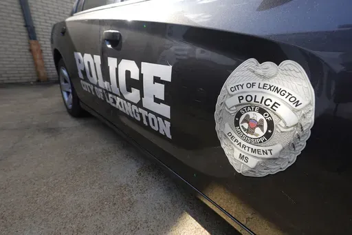 A Lexington, Miss., police cruiser is parked outside their facility near the town square, Aug. 15, 2022. (AP Photo/Rogelio V. Solis, File)