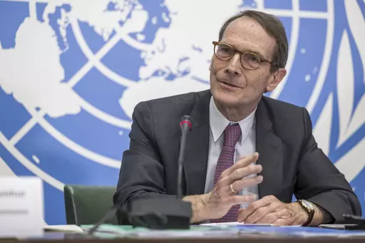 Erik Mose, Chair of the Independent International Commission of Inquiry on Ukraine, speaks about the release of comprehensive report by the UN Independent International Commission of Inquiry on Ukraine to the Human Rights Council, during a press conference at the European headquarters of the United Nations in Geneva, Switzerland, Thursday, March 16, 2023. A U.N.-backed investigation has found that Russian attacks against civilians in Ukraine, including systematic torture and killing in occupied 