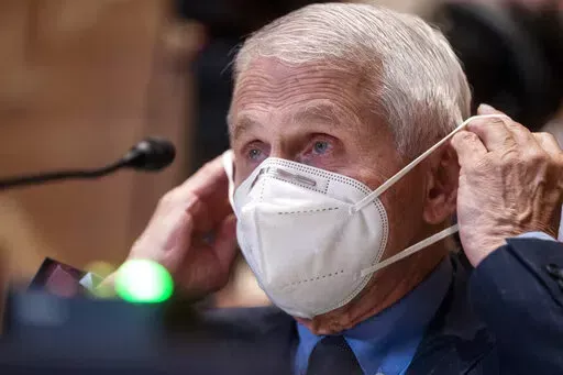 Dr. Anthony Fauci, director of the National Institute of Allergy and Infectious Diseases, listens during a Senate Appropriations Subcommittee on Labor, Health and Human Services, and Education, and Related Agencies hearing on Capitol Hill in Washington, Tuesday, May 17, 2022. Fauci, who is fully vaccinated and has received two booster shots, tested positive for COVID-19, and was experiencing mild coronavirus symptoms, according to a Wednesday, June 15, 2022, press release posted by the NIH. (Sha