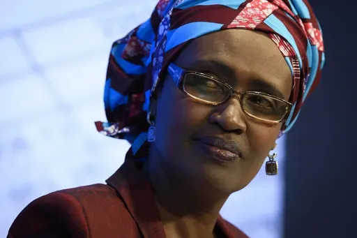 Winnie Byanyima, Executive Director of Oxfam International, attends the 47th annual meeting of the World Economic Forum, WEF, in Davos, Switzerland, Thursday, Jan. 19, 2017. (Gian Ehrenzeller/Keystone via AP, File)