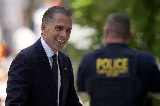 Hunter Biden arrives for a court appearance, Friday, May 24, 2024, in Wilmington, Del. (AP Photo/Matt Rourke)
