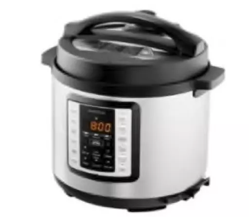 This photo provided by U.S. Consumer Product Safety Commission shows Insignia 6-Quart Multi-Function Pressure Cooker. Best Buy, on Friday, Oct. 27, 2023, is recalling nearly 1 million pressure cookers and separate inner pots due to a defect that can cause hot foods to spew out, posing burn hazards. The cookers, sold under the brand Insignia, have incorrect volume markings on their inner pots — which can cause consumers to overfill them. (U.S. Consumer Product Safety Commission via AP)