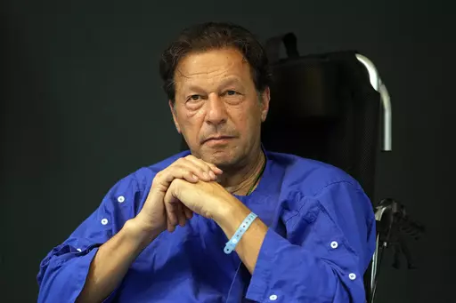 Former Pakistani Prime Minister Imran Khan speaks during a news conference in Shaukat Khanum hospital, in Lahore, Pakistan, Nov. 4, 2022. Officials from the party of Pakistan’s former Prime Minister Imran Khan say he has been arrested as he appeared in a court in the capital, Islamabad, to face charges in multiple graft cases. (AP Photo/K.M. Chaudhry, File)