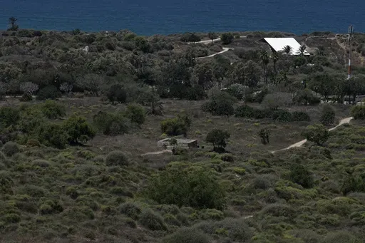 The site of the Palestinian village of Al-Jura, where the parents of Hamas top leader Ismail Haniyeh lived before they fled to the Gaza Strip during the 1948 Arab-Israeli war, seen on the outskirts of Ashkelon, southern Israel, Wednesday, July 31, 2024. Haniyeh was killed by a predawn airstrike in the Iranian capital Wednesday. (AP Photo/Tsafrir Abayov)