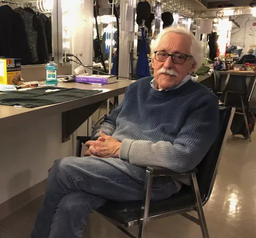 This 2019 photo shows actor Mike Nussbaum, appearing in Hamlet at Chicago Shakespeare at age 95. Nussbaum, reputed as the oldest professional actor in America with a prolific stage career and roles in films including “Field of Dreams” and “Men in Black,” died at his Chicago home on Saturday, Dec. 23, 2023, at age 99, just days before his 100th birthday. (Neil Steinberg/Chicago Sun-Times via AP)