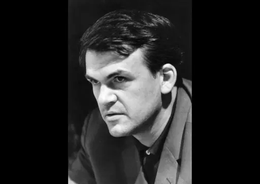 Czech-born author Milan Kundera looks on in Prague, Czech Republic, June 27, 1967. Milan Kundera, whose dissident writings in communist Czechoslovakia transformed him into an exiled satirist of totalitarianism, has died in Paris at the age of 94, Czech media said Wednesday, July 12, 2023. (Jovan Dezort/CTK via AP, file)