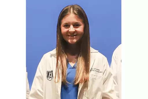 This undated image provided by Augusta University shows Laken Hope Riley, a nursing student whose body was found Thursday, Feb. 22, 2024, on the University of Georgia campus in Athens, Ga., after not returning from a run. (Augusta University via AP, File)
