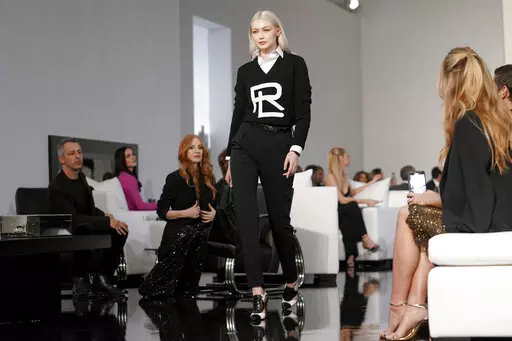 Fall-Winter 2022 fashion from Ralph Lauren is modeled, Tuesday, March 22, 2022, in New York. (AP Photo/Bebeto Matthews)