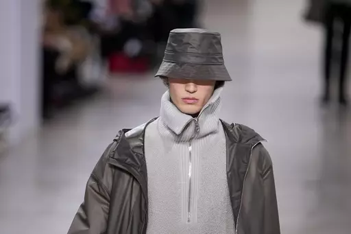 A model wears a creation for Hermes as part of the Menswear ready-to-wear Fall-Winter 2024-2025 collection presented in Paris, Saturday, Jan. 20, 2024. (AP Photo/Michel Euler)