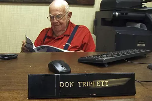 This image provided by WLBV-TV shows Donald Triplett, the Mississippi man known worldwide as “Case 1,” the first person to be diagnosed with autism. Triplett died Thursday, June 15, 2023. He was 89. (AP Photo/WLBV-TV)
