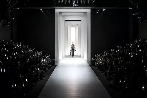 A model wears a creation as part of the Dolce & Gabbana Spring Summer 2025 collection, that was presented in Milan, Italy, Saturday, June 15, 2024. (AP Photo/Nicola Marfisi).