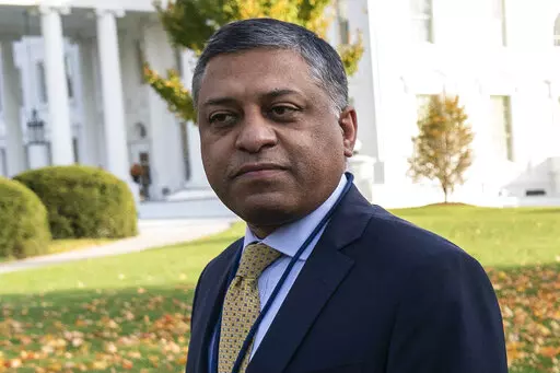 Dr. Rahul Gupta, the director of the White House Office of National Drug Control Policy, is shown at the White House, Thursday, Nov. 18, 2021, in Washington. President Joe Biden is sending his administration’s first national drug control strategy to Congress as the U.S. overdose death toll hit a new record of nearly 107,000 during the past 12 months. White House drug czar Dr. Rahul Gupta says the strategy is the first to prioritize what’s known as harm reduction.  (AP Photo/Alex Brandon, Fil