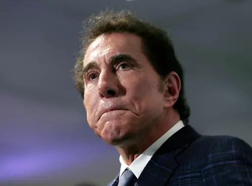 Casino mogul Steve Wynn pauses at a news conference in Medford, Mass., on March 15, 2016. Wynn's long legal fight with Nevada gambling regulators over claims of workplace sexual misconduct is expected to end Thursday, July 27, 2023, with a settlement calling for him to pay a $10 million fine and cut virtually all ties to the industry he helped shape in Las Vegas. (AP Photo/Charles Krupa, File)