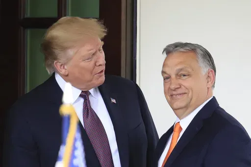 President Donald Trump welcomes Hungarian Prime Minister Viktor Orban to the White House in Washington, on May 13, 2019. Orbán, will travel to Florida on Thursday July 11, 2024 to meet with former President Donald Trump following a NATO summit in Washington, a move likely to aggravate frustrations among his partners in the European Union over similar secretive trips he made to Russia and China in recent days. (AP Photo/Manuel Balce Ceneta, File)