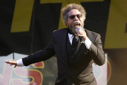 Scholar and activist Cornel West speaks on July 15, 2023, in Los Angeles. (AP Photo/Damian Dovarganes, File)