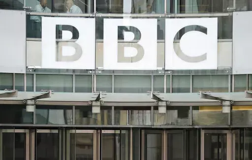 The BBC sign outside the entrance to the headquarters of the publicly funded media organisation in London, July 19, 2017. Russians could face prison sentences of up to 15 years for spreading information that goes against the government’s position on the war in Ukraine. The move on Friday March 4, 2022, came as Russian authorities blocked access to foreign media that publish in Russian reports. The blocks affect the BBC, the U.S. government-funded Voice of America and Radio Free Europe/Radio Li