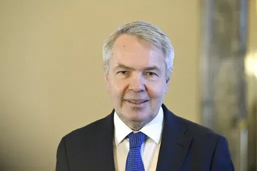 Finland's Foreign Minister Pekka Haavisto speaks during a news conference at the Parliament building in Helsinki, Finland, Tuesday, Jan. 24, 2023. Finland’s top diplomat appears to have suggested that the country may have to join NATO without Sweden, after Turkey’s president cast doubt on expansion of the military alliance. His comment came a day after Turkish President Recep Tayyip Erdogan warned Sweden not to expect support for its bid for NATO membership following weekend protests in Stoc