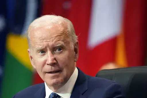 President Joe Biden speaks during the Partnership for Global Infrastructure and Investment meeting at the G20 summit, Nov. 15, 2022, in Nusa Dua, Bali, Indonesia. Biden is strengthening U.S. policy aimed at stemming sexual violence in war conflict zones. On Monday, Nov. 28, he will sign a presidential memorandum that will elevate the problem to the level of a possible serious human rights abuse that triggers sanctions and other restrictions against foreign perpetrators. (AP Photo/Alex Brandon, F