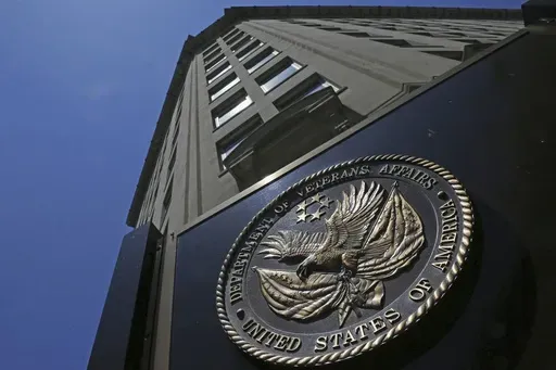 The seal is seen at the Department of Veterans Affairs building in Washington, June 21, 2013. (AP Photo/Charles Dharapak, File)