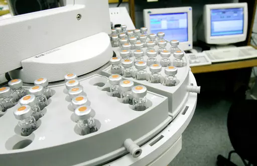 Evidence awaits testing in the toxicology lab at the state Crime Lab in Jackson, Miss., July 6, 2007. Incomplete homicide autopsy reports continued to pile up in Mississippi even as state leaders have touted tough-on-crime governance and a commitment to victims this year heading into the Nov. 7, 2024 general election. (AP Photo/Rogelio V. Solis)