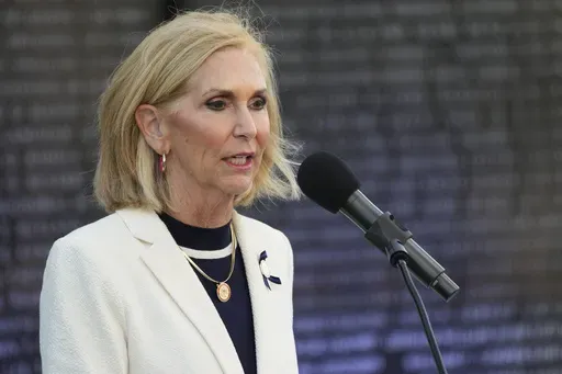 Mississippi Attorney General Lynn Fitch speaks at the Mississippi Fallen Officers Candlelight Vigil at the Capitol Complex in Jackson, Miss., on May 14, 2024. Fitch announced Monday, July 29, that a grand jury in Hancock County, Miss., did not to bring charges against a deputy who shot and killed a man in 2022. (AP Photo/Rogelio V. Solis, File)