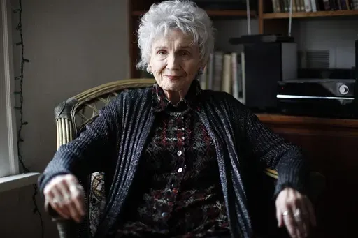 Canadian author Alice Munro is photographed during an interview in Victoria, B.C. Tuesday, Dec.10, 2013. (Chad Hipolito/The Canadian Press via AP, File)