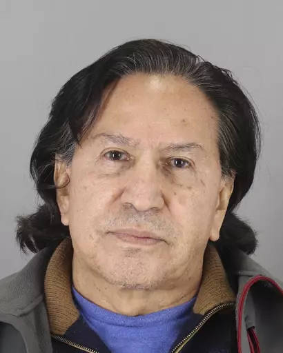 This booking photo released on March 18, 2019, by the San Mateo County Sheriff's Office shows former Peruvian President Alejandro Toledo Manrique. A United States federal court has denied Toledo's appeal to stop his extradition to his native country to face corruption charges. Toledo filed for a stay on his extradition pending a legal challenge to the U.S. State Department's decision to send him back to Peru where he is accused of taking $20 million in bribes from Odebrecht, a construction giant